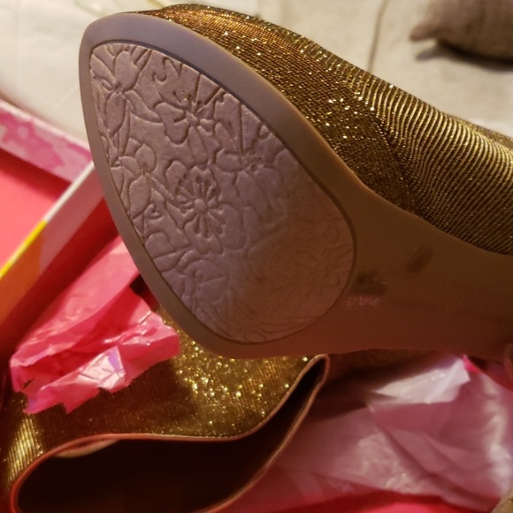 Gold Fabric Booties - Picture 2 of 2